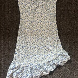 Altar'd State Blue and White Floral Lace Dress